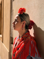 Pendientes Árabes Rojo-gris