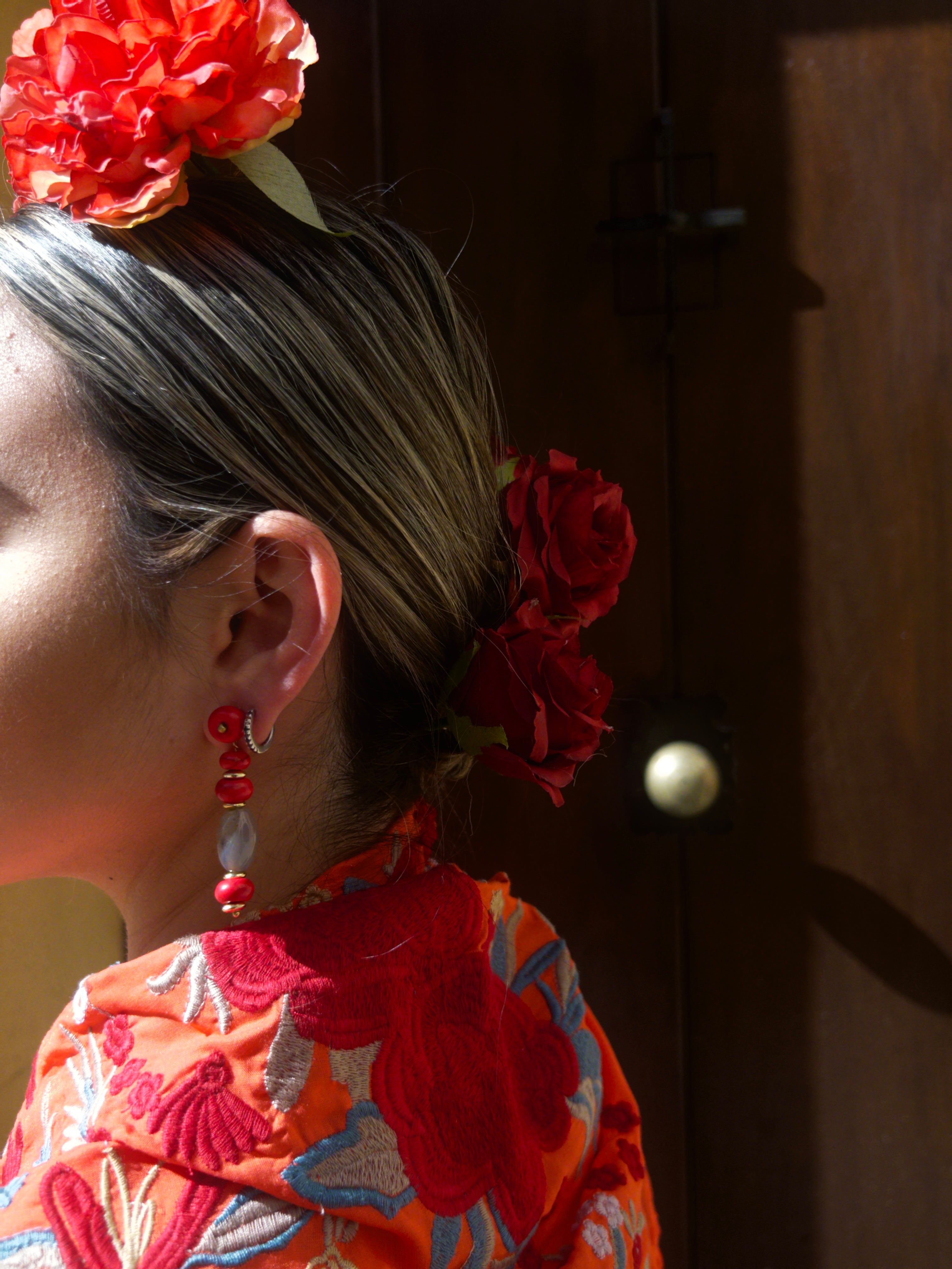 Pendientes Árabes Rojo-gris