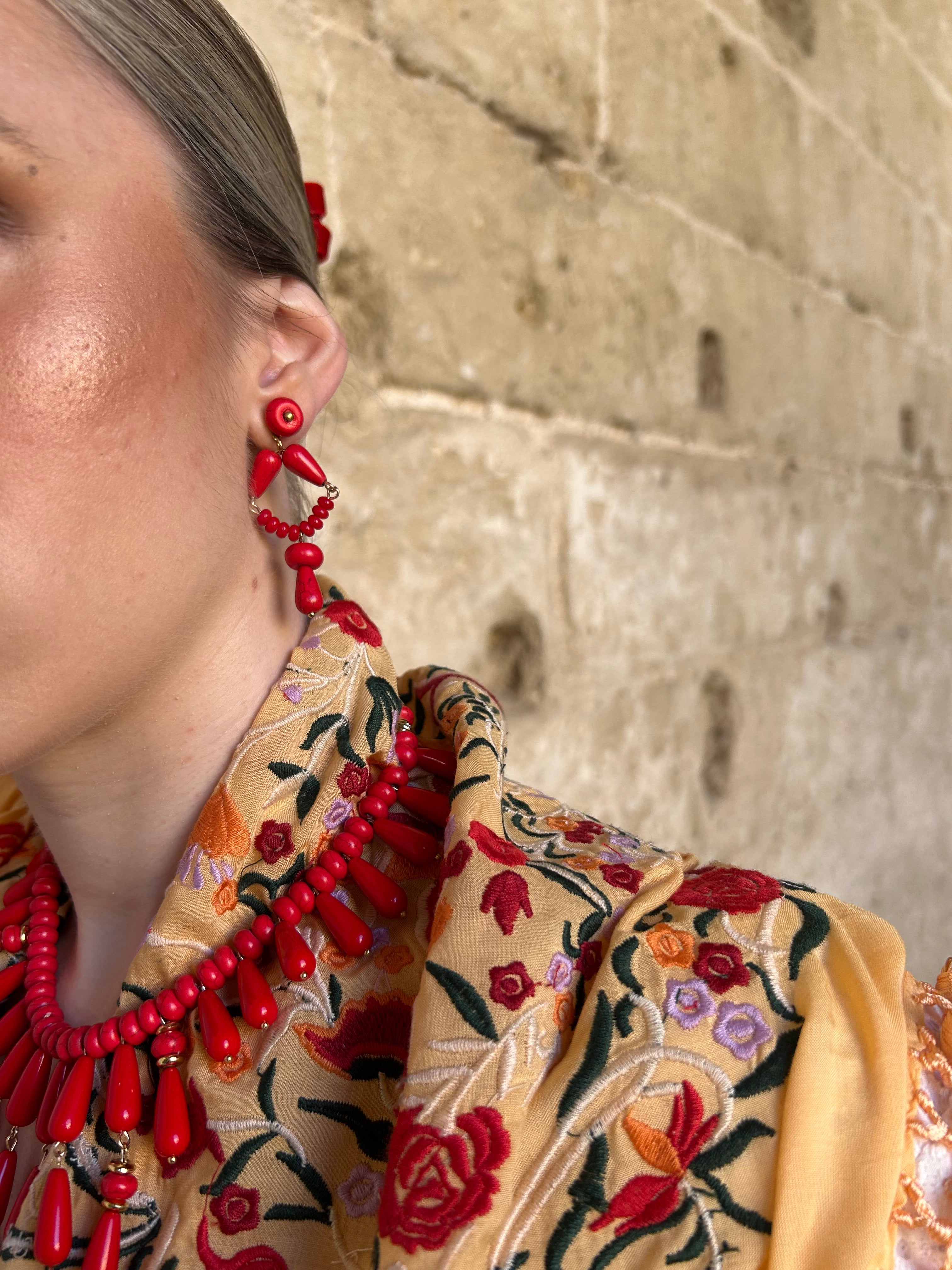 Pendientes Prendimiento Rojo