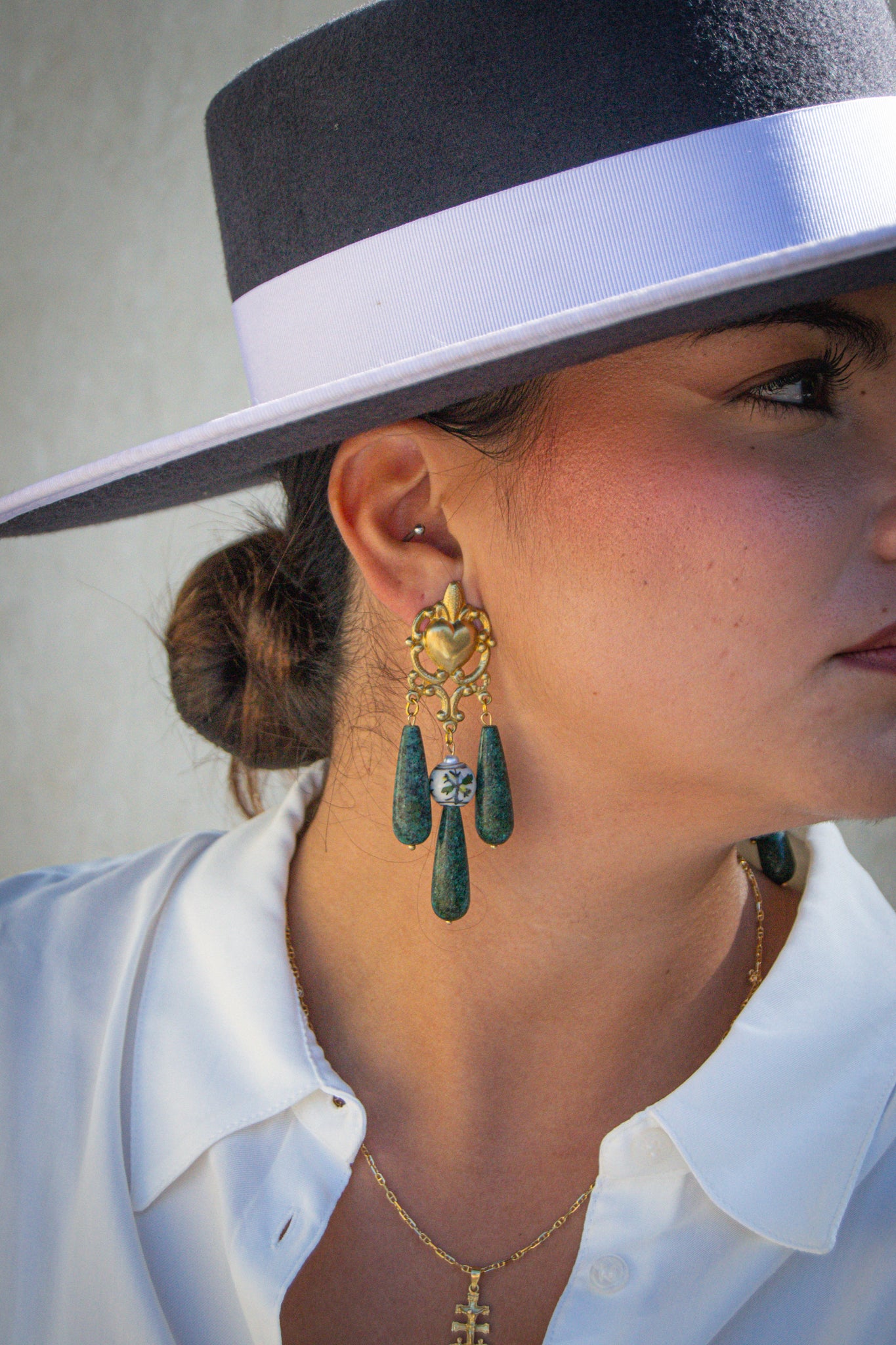 Pendientes Sagrado Corazón verdes