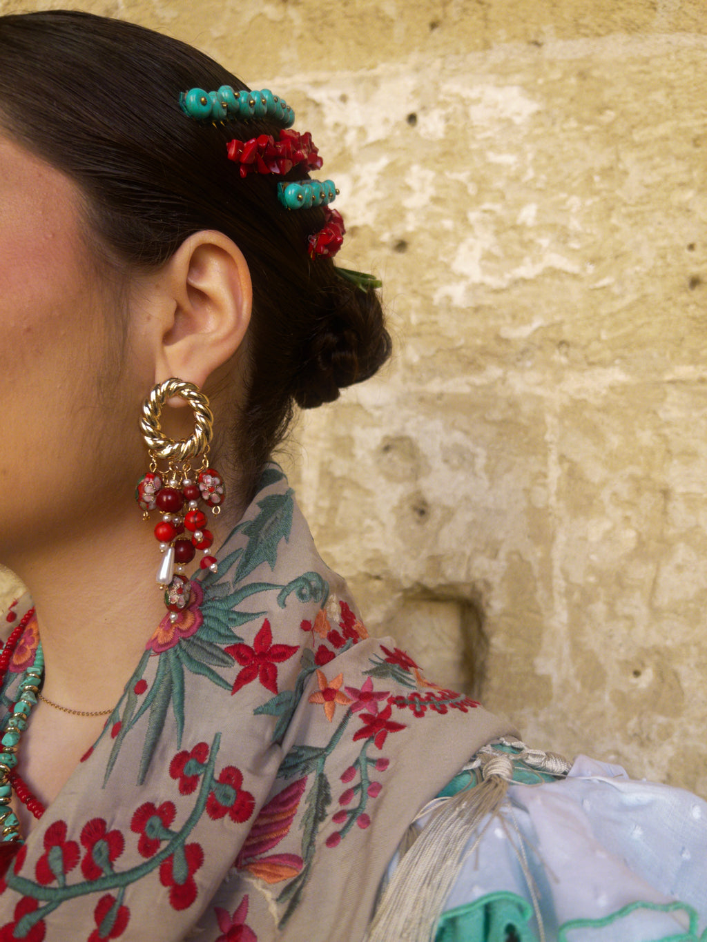 Pendientes Rosario Rojo