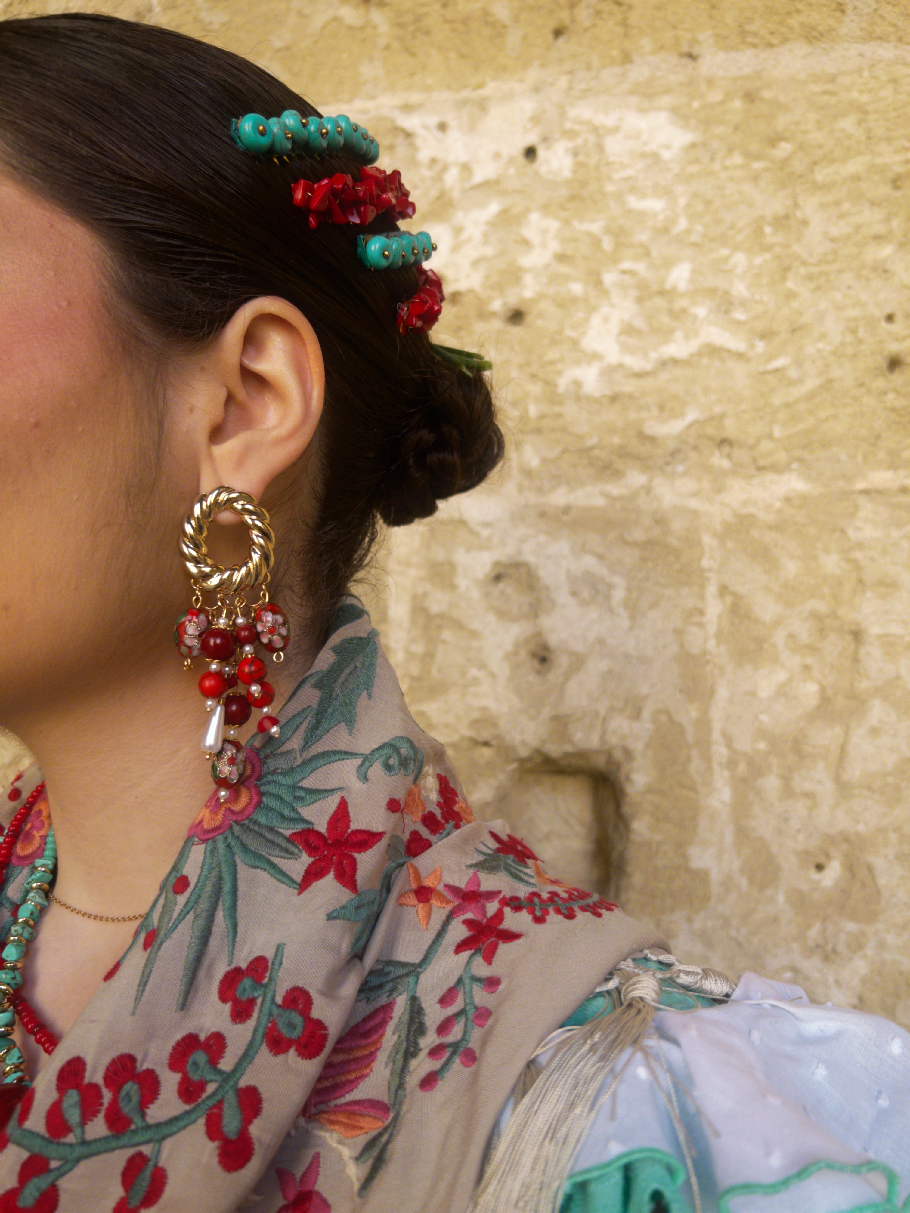 Pendientes Rosario Rojo