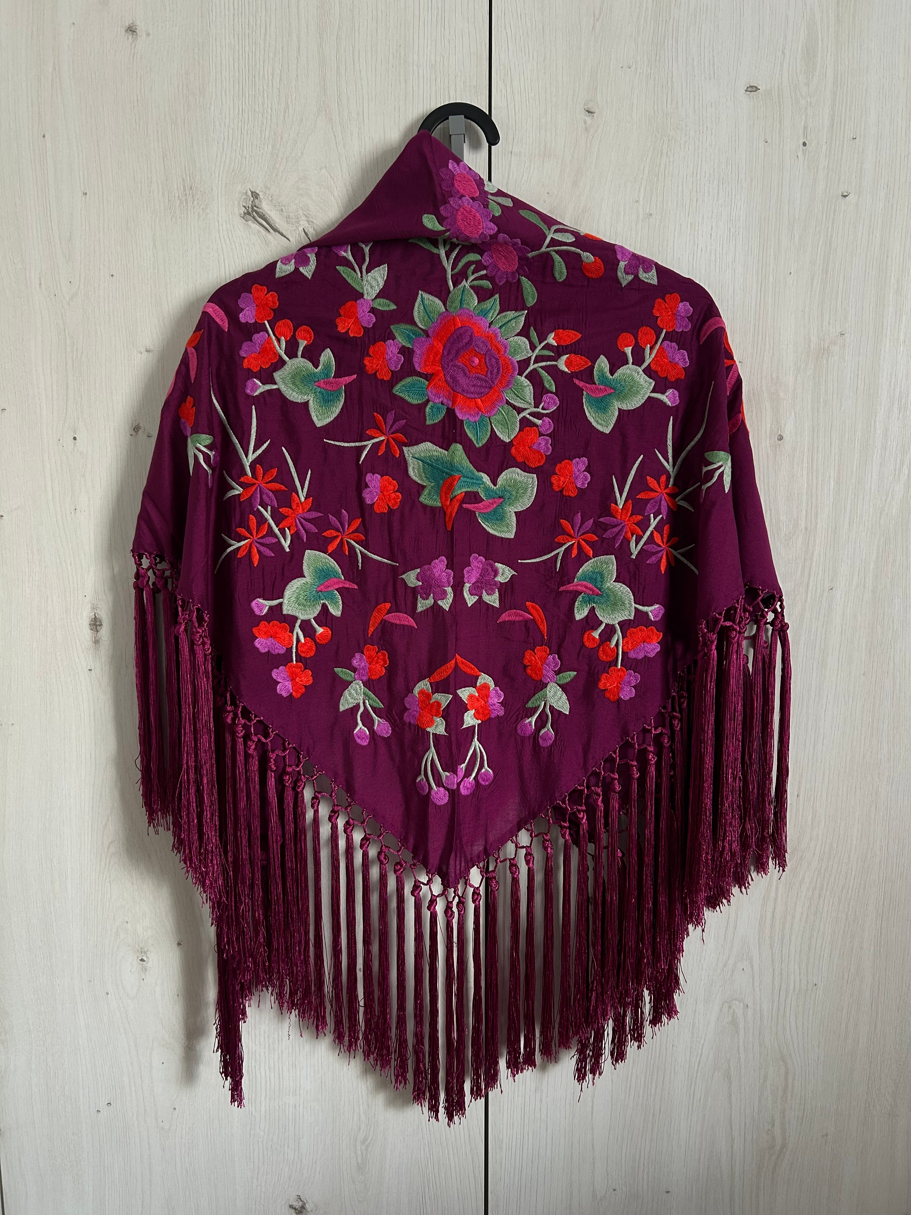 Mantoncillo fleco corto buganvilla